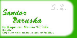 sandor maruska business card